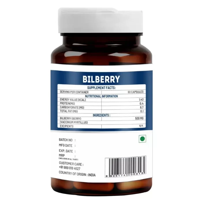 vitawin bilberry capsules nutritional value