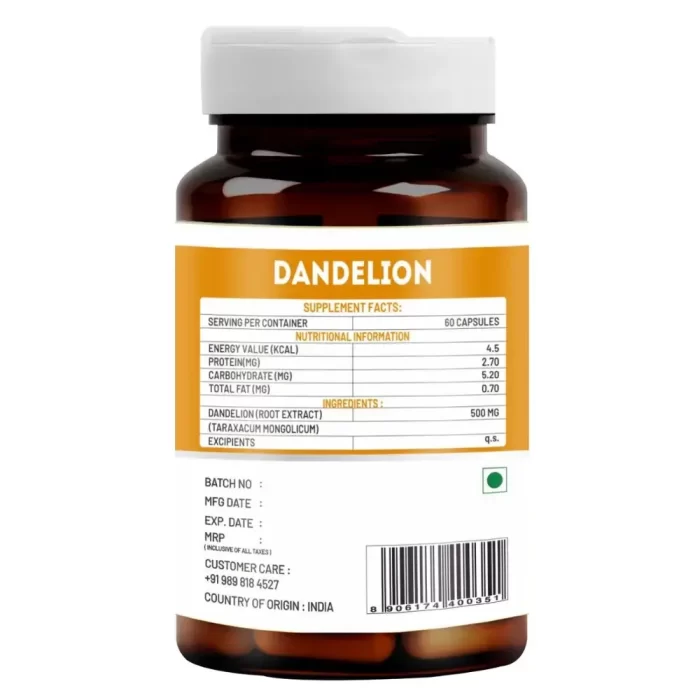 vitawin dandelion capsules nutritional value