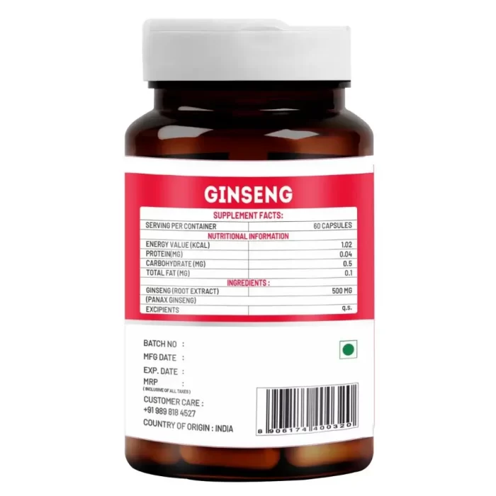 vitawin ginseng capsules nutritional value