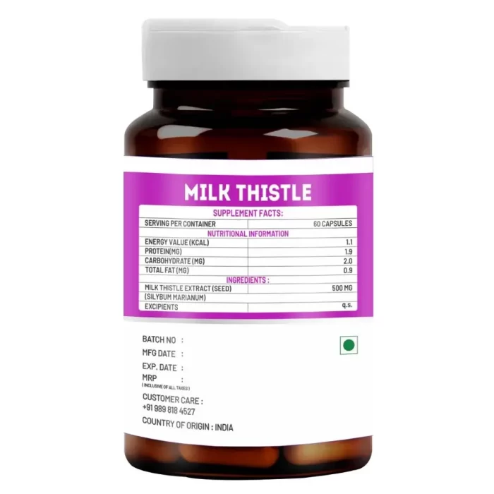 vitawin milk thistle capsules nutritional value