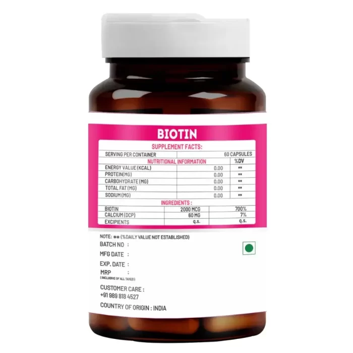 vitawin biotin capsules nutritional value