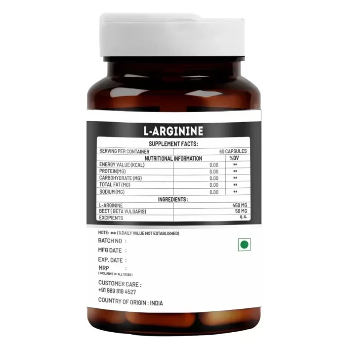 vitawin l-arginine capsules nutritional value