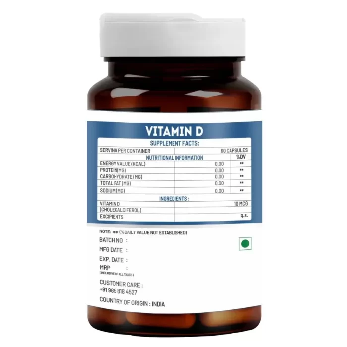 vitawin vitamin d capsules nutritional value