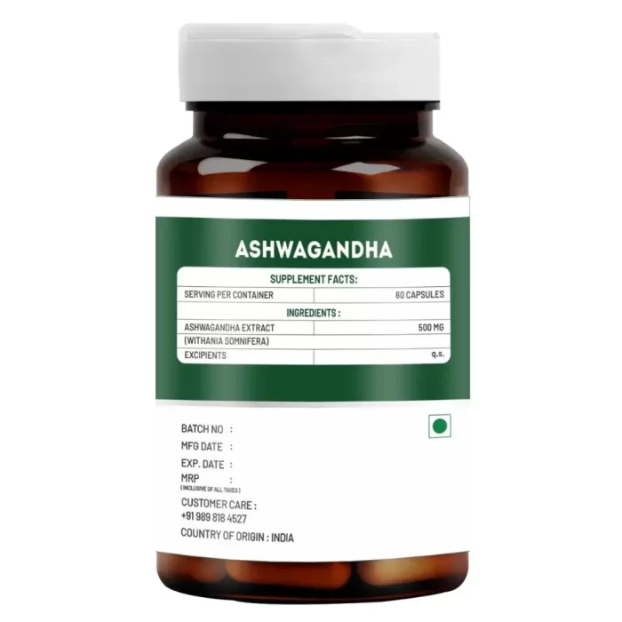 vitawin ashwagandha capsules nutritional value